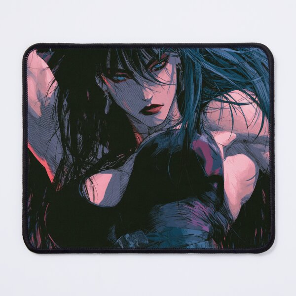 Item preview, Muscular Anime Warrior - Long Dark Hair Blue Eyes Portrait designed and sold by AxeWave.