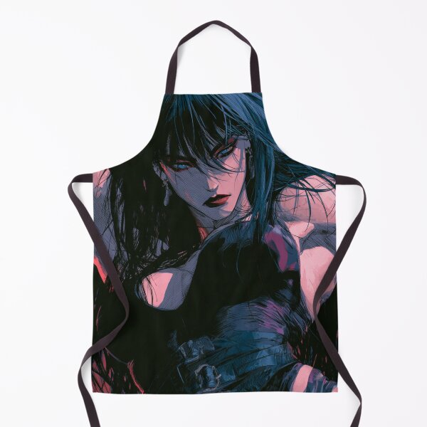 Item preview, Muscular Anime Warrior - Long Dark Hair Blue Eyes Portrait designed and sold by AxeWave.