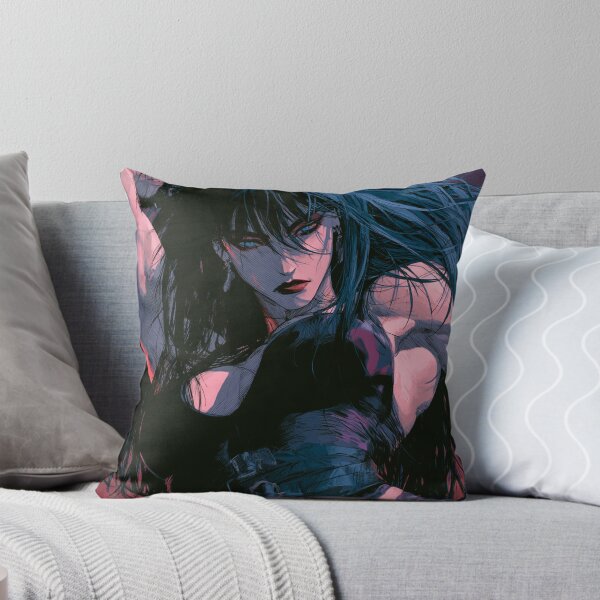 Item preview, Muscular Anime Warrior - Long Dark Hair Blue Eyes Portrait designed and sold by AxeWave.