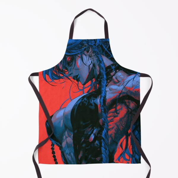 Item preview, Muscular Anime Warrior - Blue Braids & Red Backdrop Profile designed and sold by AxeWave.