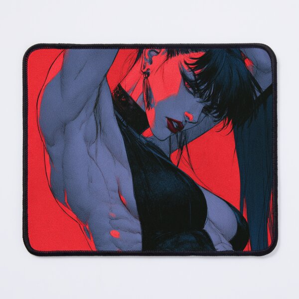 Item preview, Muscular Anime Goth - High Ponytail Red Background Art designed and sold by AxeWave.