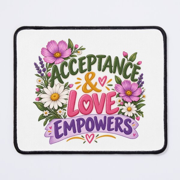 Item preview, Acceptance & Love Empowers Floral Quote designed and sold by SimsimahLaughs.