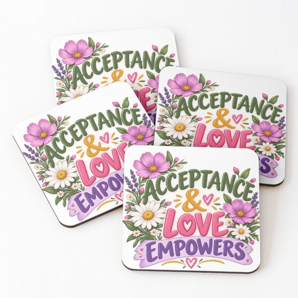 Item preview, Acceptance & Love Empowers Floral Quote designed and sold by SimsimahLaughs.