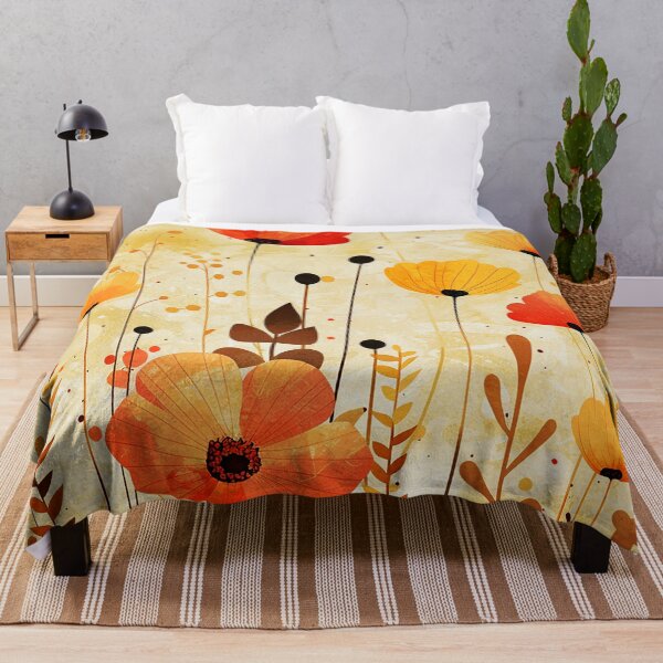 Item preview, Boho Poppy Flowers In Warm Yellow and Orange designed and sold by DEC02.