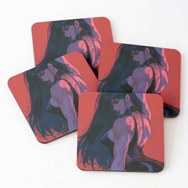 Item preview, Muscular Anime Goth - Back View Long Dark Hair Portrait designed and sold by AxeWave.