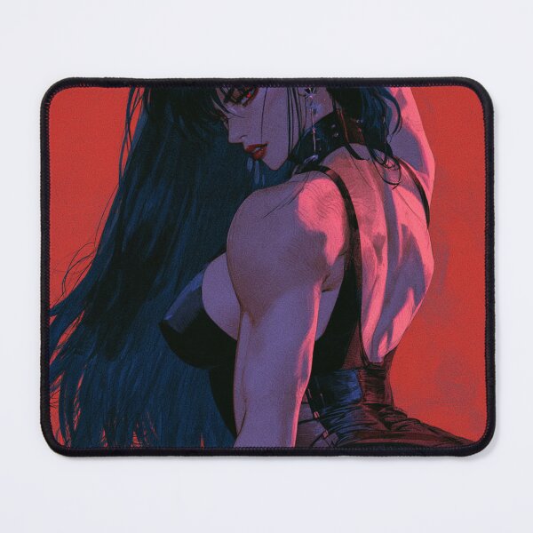 Item preview, Muscular Anime Goth - Back View Long Dark Hair Portrait designed and sold by AxeWave.