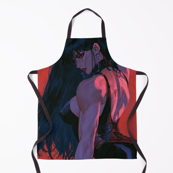 Item preview, Muscular Anime Goth - Back View Long Dark Hair Portrait designed and sold by AxeWave.