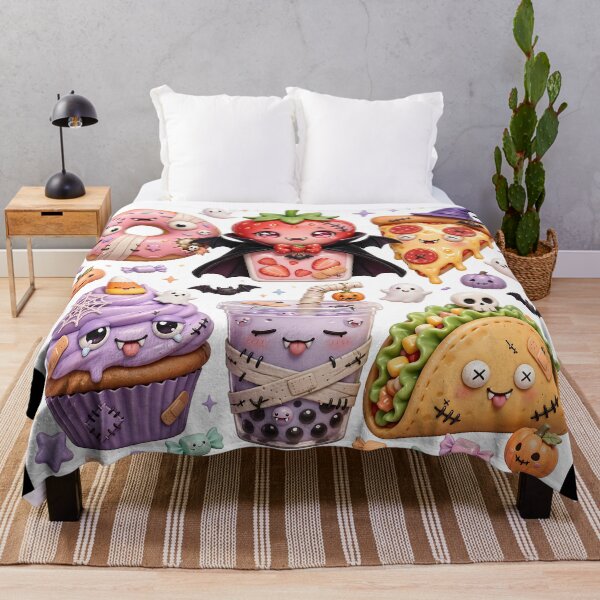 Item preview, Cute Halloween Zombie Food Squad | Kawaii Zombie Donut Pizza & Boba designed and sold by SmartyWonders.