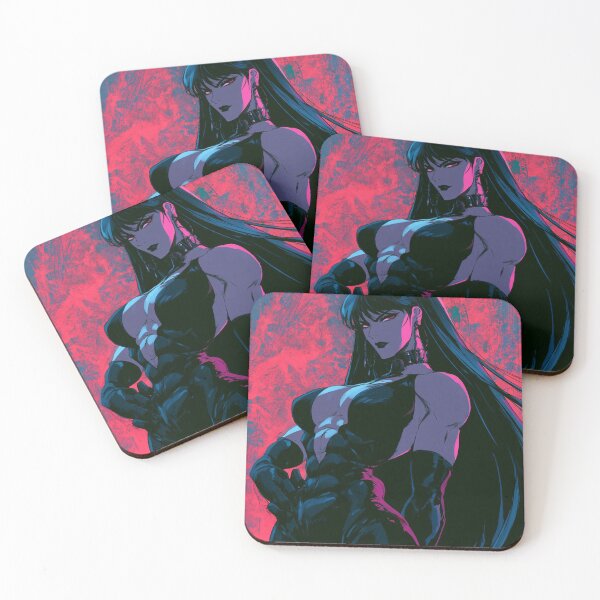 Item preview, Muscular Anime Goth - Pink Neon & Long Dark Hair Portrait designed and sold by AxeWave.