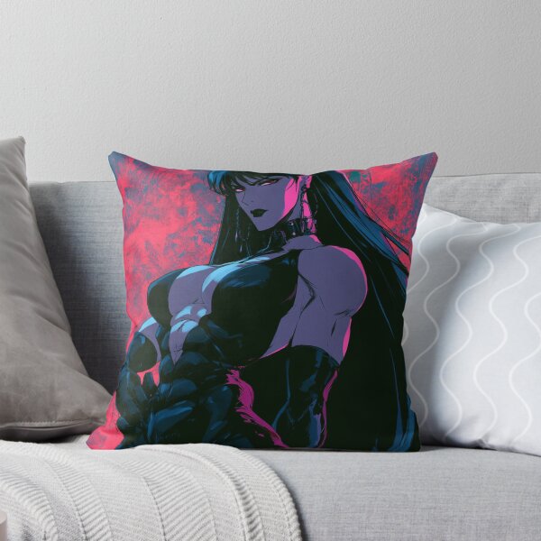 Item preview, Muscular Anime Goth - Pink Neon & Long Dark Hair Portrait designed and sold by AxeWave.