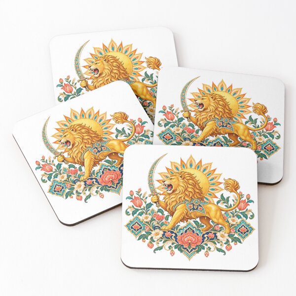 Item preview, Persian Lion and Sun Garden Emblem – Floral Shir o Khorshid Heritage Design designed and sold by My Joyful Charm Store.