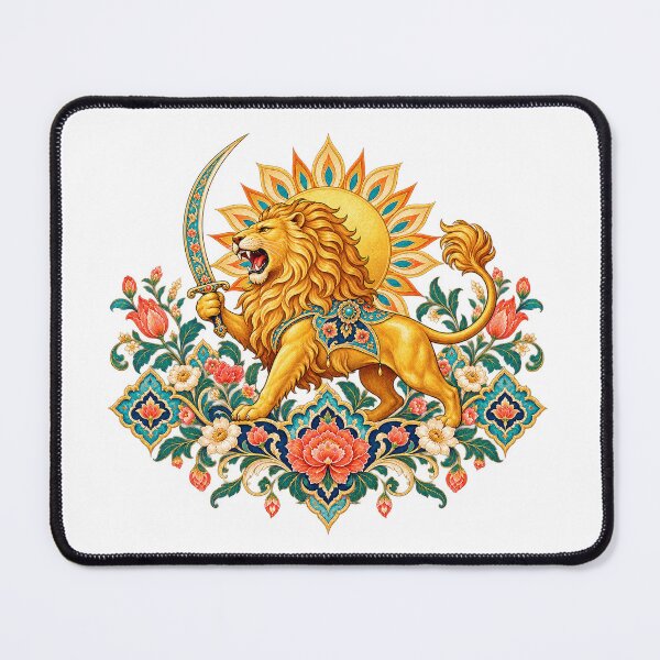 Item preview, Persian Lion and Sun Garden Emblem – Floral Shir o Khorshid Heritage Design designed and sold by My Joyful Charm Store.