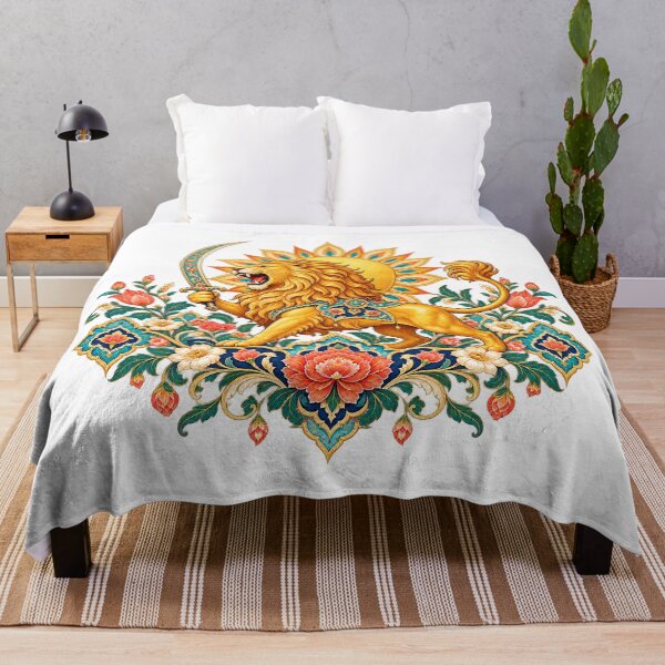 Item preview, Persian Lion and Sun Garden Emblem – Floral Shir o Khorshid Heritage Design designed and sold by My Joyful Charm Store.