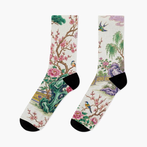 Item preview, Chinoiserie Garden with Pagoda and Peonies designed and sold by Fani*.