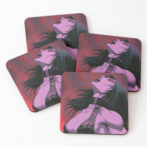 Item preview, Muscular Anime Goth - Low Angle Head Back Red Backdrop Art designed and sold by AxeWave.