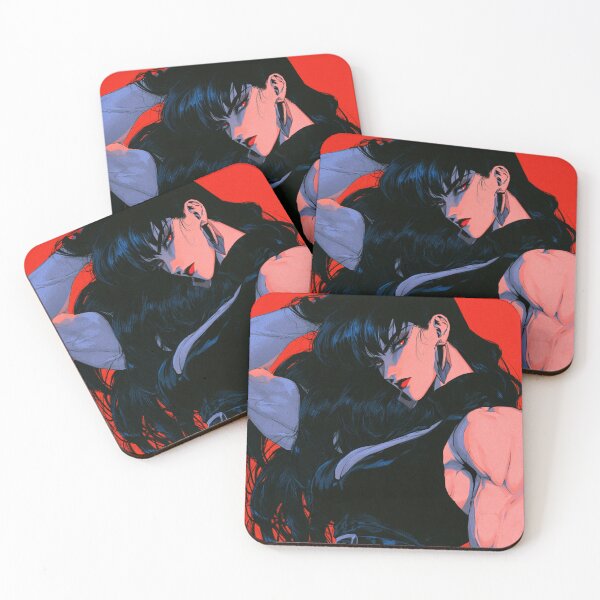 Item preview, Muscular Anime Goth - Crimson Eyes & Voluminous Hair Portrait designed and sold by AxeWave.