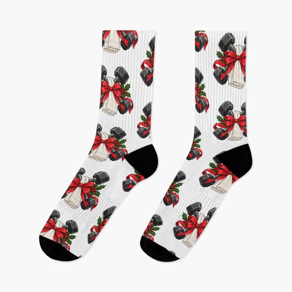 Item preview, Christmas Dumbbells with Red Bow and Gym Towel designed and sold by skyartdesign.