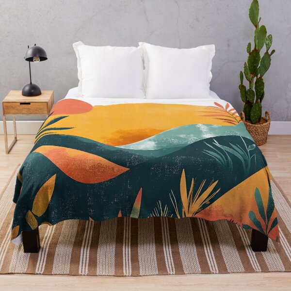 Item preview, Boho Abstract Landscape: Mountain Sunrise Modern Contemporary Art designed and sold by DEC02.