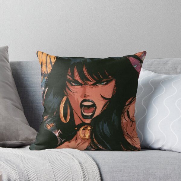 Item preview, Fierce Muscular Anime Goth - Gold Hoop Earrings Comic Art designed and sold by AxeWave.