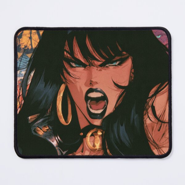 Item preview, Fierce Muscular Anime Goth - Gold Hoop Earrings Comic Art designed and sold by AxeWave.