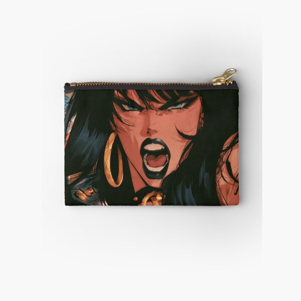 Item preview, Fierce Muscular Anime Goth - Gold Hoop Earrings Comic Art designed and sold by AxeWave.