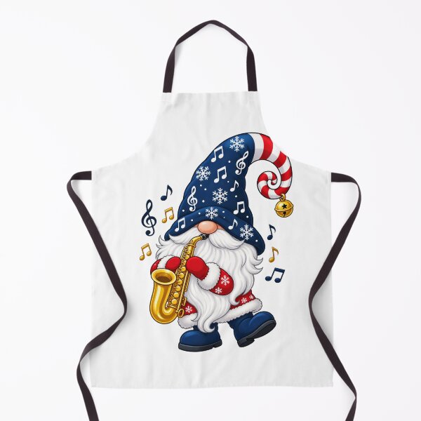 Item preview, Christmas Saxophone Gnome with Musical Notes designed and sold by skyartdesign.