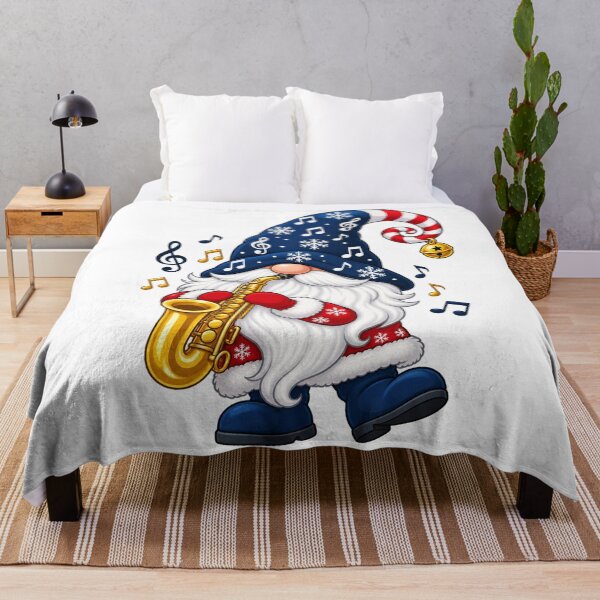 Item preview, Christmas Saxophone Gnome with Musical Notes designed and sold by skyartdesign.