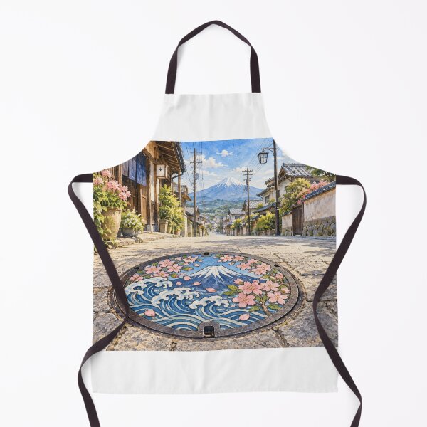 Item preview, Japanese Design Manhole Cover Mount Fuji & Sakura - Street Art Pictogram designed and sold by japan-picto.