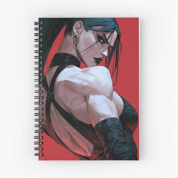 Item preview, Muscular Anime Goth - High Ponytail Over the Shoulder Red Art designed and sold by AxeWave.
