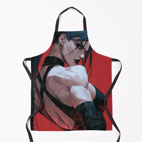 Item preview, Muscular Anime Goth - High Ponytail Over the Shoulder Red Art designed and sold by AxeWave.