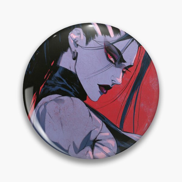 Item preview, Muscular Anime Goth - High Ponytail White Hair Clips Red Backdrop Art designed and sold by AxeWave.