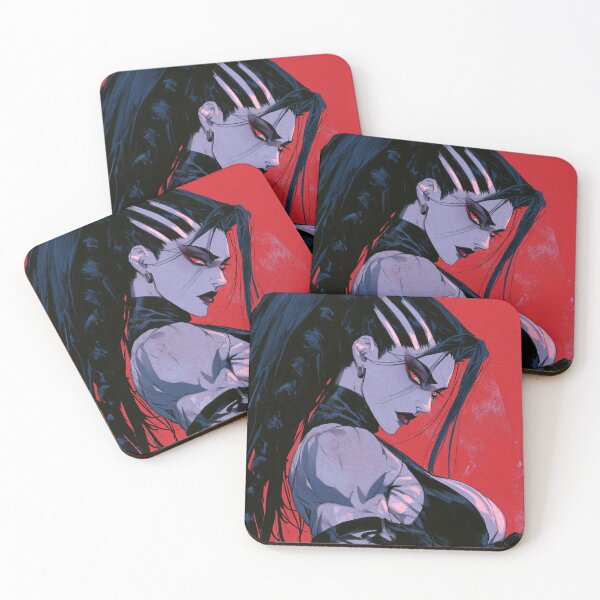 Item preview, Muscular Anime Goth - High Ponytail White Hair Clips Red Backdrop Art designed and sold by AxeWave.