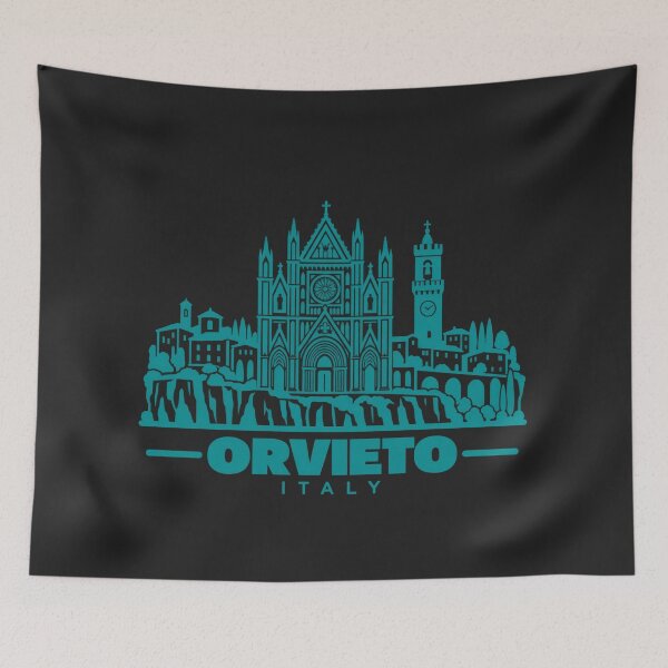 Item preview, Orvieto Italy Line Art Landmark Poster designed and sold by CMYKStudio.