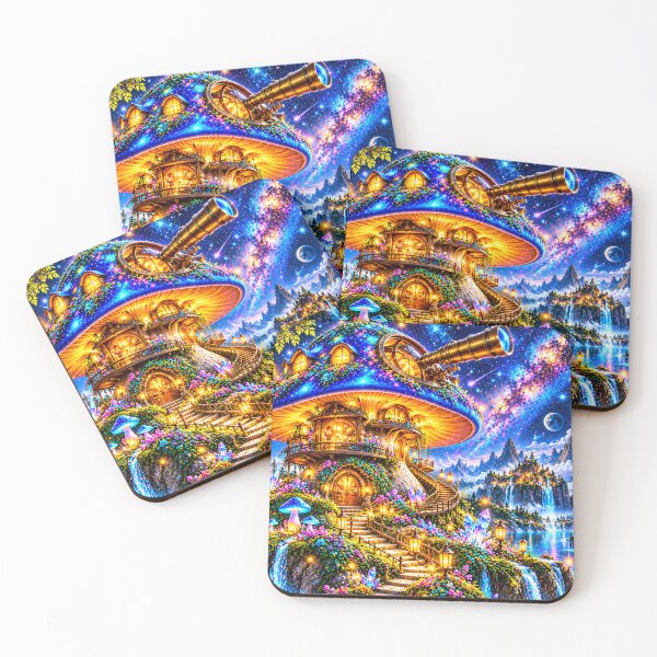 Item preview, Enchanted Mushroom Observatory Fantasy Landscape designed and sold by New Wave Artworks & Odds &Ends.