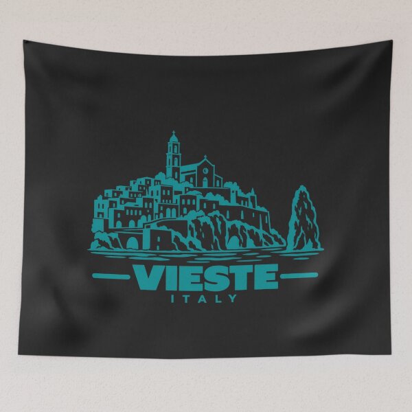 Item preview, Vieste Italy Line Art Coastline Poster designed and sold by CMYKStudio.