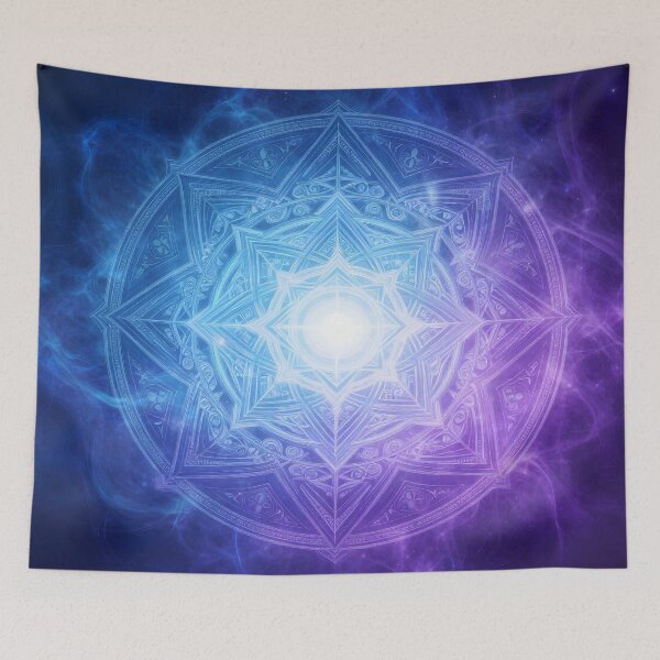 Item preview, Sacred Geometry Mandal in purple and blue designed and sold by artedamensagem.