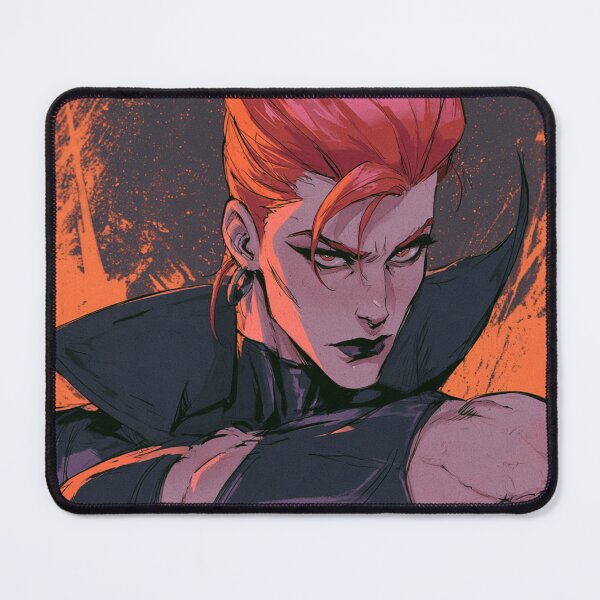 Item preview, Muscular Anime Warrior - Red Updo Hair & High Collar Comic Art designed and sold by AxeWave.
