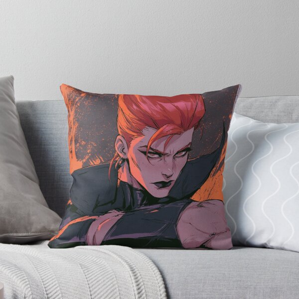 Item preview, Muscular Anime Warrior - Red Updo Hair & High Collar Comic Art designed and sold by AxeWave.