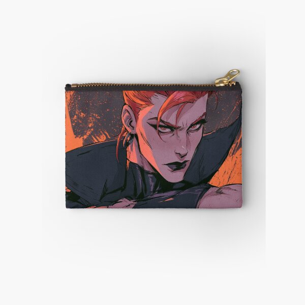 Item preview, Muscular Anime Warrior - Red Updo Hair & High Collar Comic Art designed and sold by AxeWave.