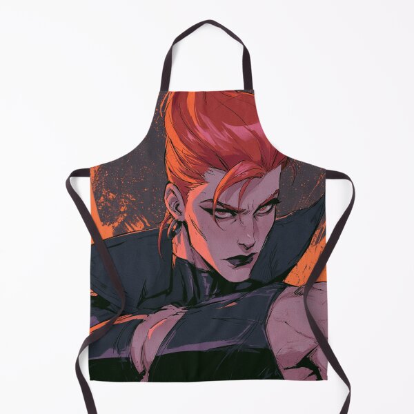 Item preview, Muscular Anime Warrior - Red Updo Hair & High Collar Comic Art designed and sold by AxeWave.