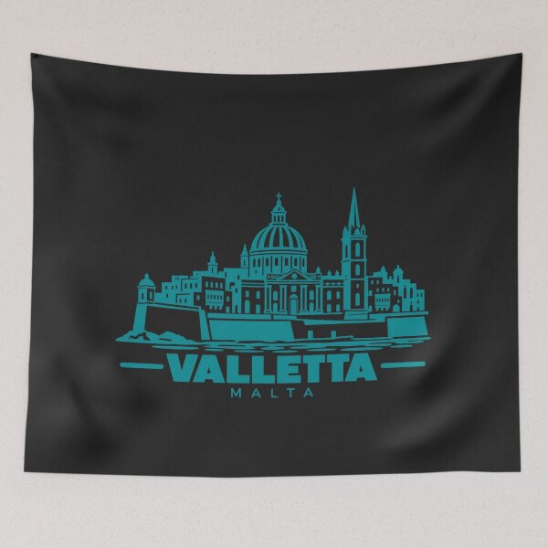 Item preview, Valletta Malta Line Art Landmark Poster designed and sold by CMYKStudio.