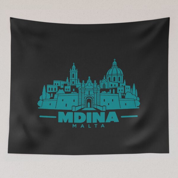 Item preview, Mdina Malta Line Art Landmark Poster designed and sold by CMYKStudio.