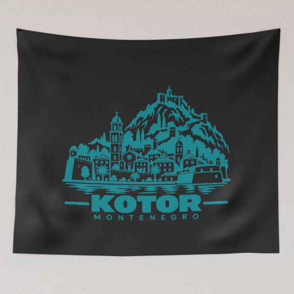 Item preview, Kotor Montenegro Line Art Coastline Poster designed and sold by CMYKStudio.
