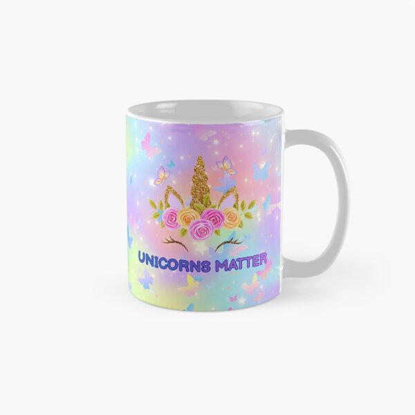 Item preview, Unicorns Matter Floral Gold Glitter Unicorn Rainbow Butterflies designed and sold by Rynasvz.