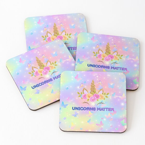 Item preview, Unicorns Matter Floral Gold Glitter Unicorn Rainbow Butterflies designed and sold by Rynasvz.