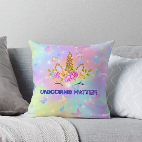 Item preview, Unicorns Matter Floral Gold Glitter Unicorn Rainbow Butterflies designed and sold by Rynasvz.