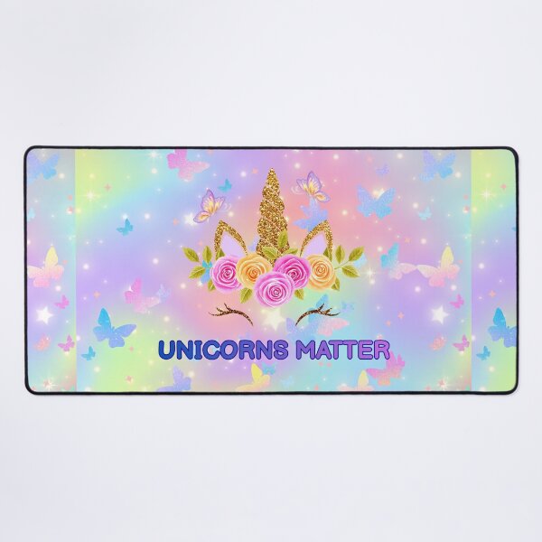Item preview, Unicorns Matter Floral Gold Glitter Unicorn Rainbow Butterflies designed and sold by Rynasvz.