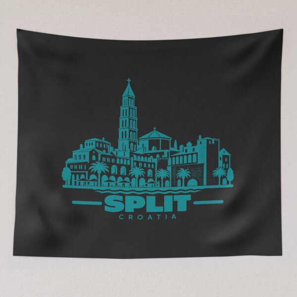 Item preview, Split Croatia Line Art Coastline Poster designed and sold by CMYKStudio.