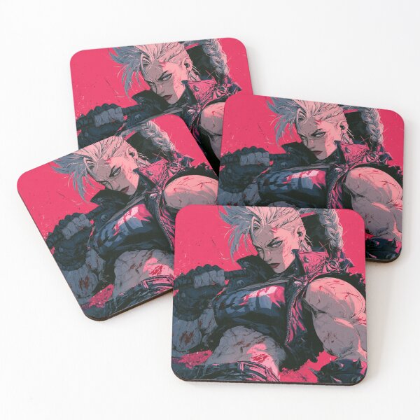 Item preview, Muscular Anime Punk - Silver Mohawk Braid & Spiked Jacket Art designed and sold by AxeWave.