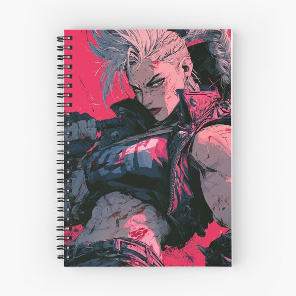 Item preview, Muscular Anime Punk - Silver Mohawk Braid & Spiked Jacket Art designed and sold by AxeWave.